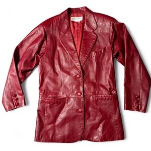 Chic red leather jacket